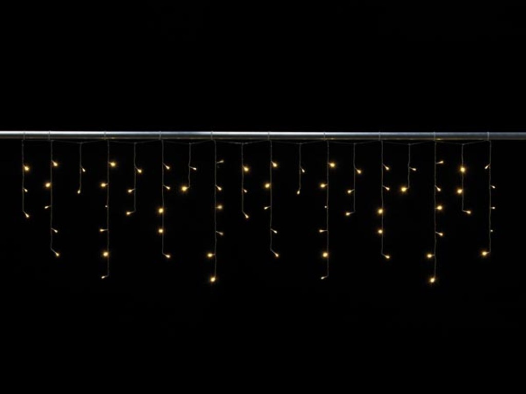 Cascade Light LED - 2 x 0,6 m - 72 warm witte lampen - transparant draad - modulator afbeelding
