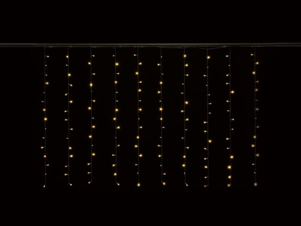 Cascade Light LED - 2 x 1,3 m - 150 warm witte lampen - transparant draad - 24 V afbeelding