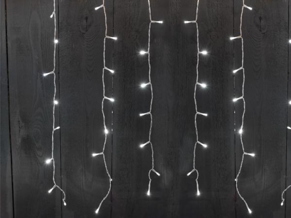 Cascade Light LED - 2 x 1,3 m - 150 witte lampen - transparant draad - 24 V afbeelding