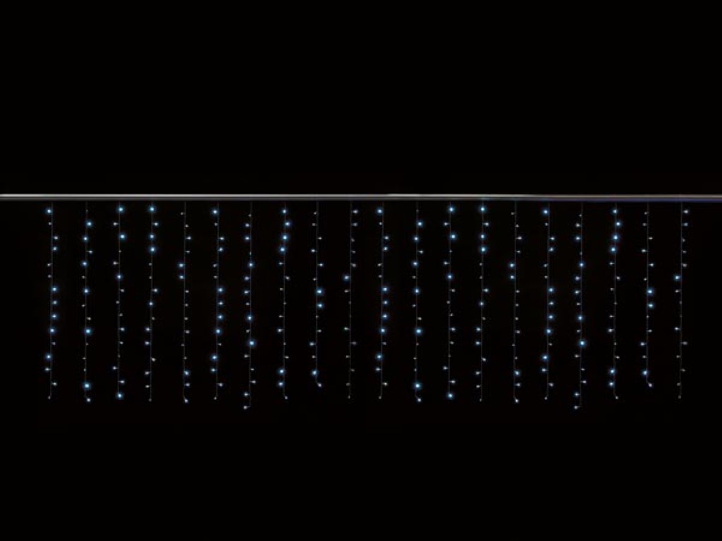 Velleman Cascade Light LED 4 x 1 3 m 300 witte lampen transparant draad 24 V