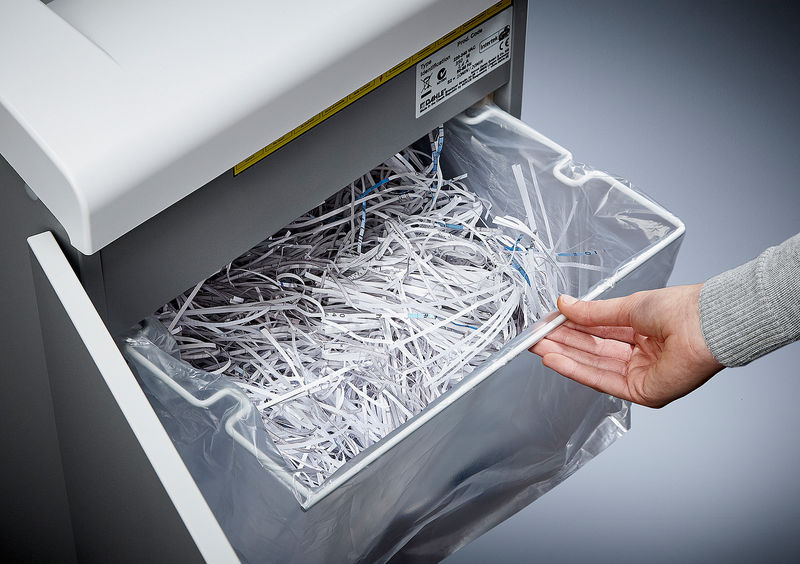 Papiervernietiger groot vol BC 3,9mm 33v/310mm/cc/cd/140L DIN P2 afbeelding