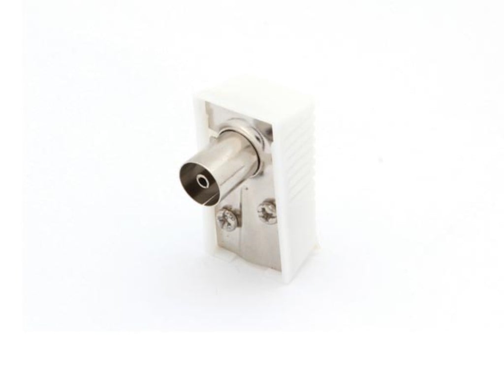 HAAKSE TV-PLUG 9.5mm/2.3mm - VROUWELIJK - WIT afbeelding