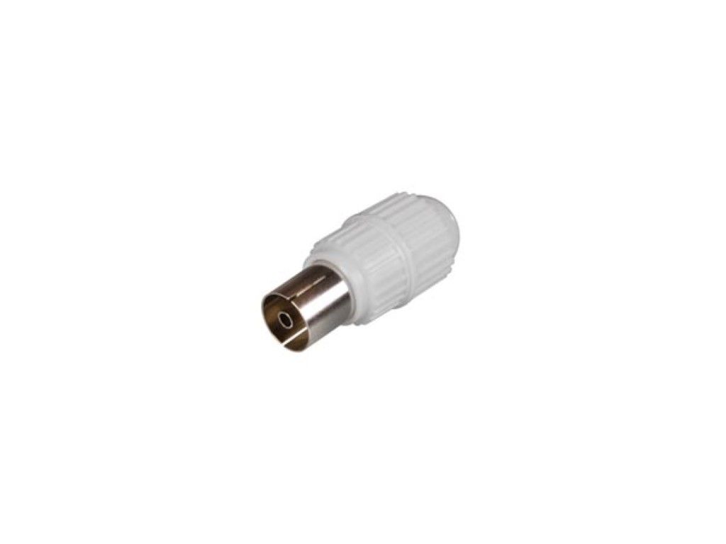 TV-PLUG VROUWELIJK 9.5mm/2.3mm - PLASTIEK - WIT afbeelding