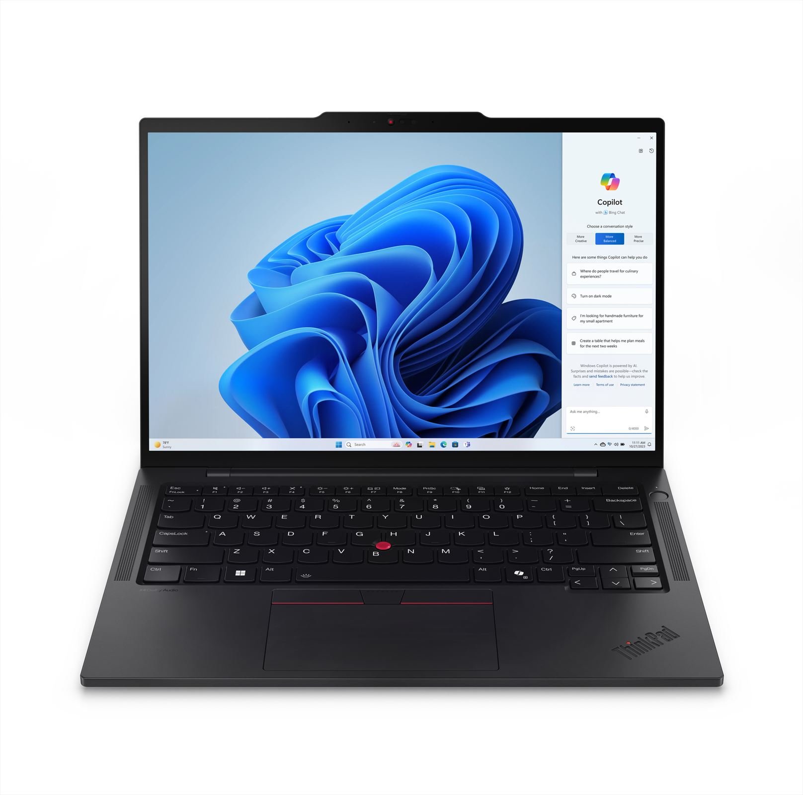 Lenovo ThinkPad T14s Intel Core Ultra 7 155U Laptop 35,6 cm (14") WUXGA 16 GB LPDDR5x-SDRAM 512 GB SSD Wi-Fi 6E (802.11ax) Windows 11 Pro Zwart afbeelding