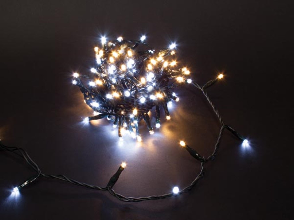 Duolight - 8 m - 120 leds - wit- en warmwit - groene kabel - modulator - 24 V