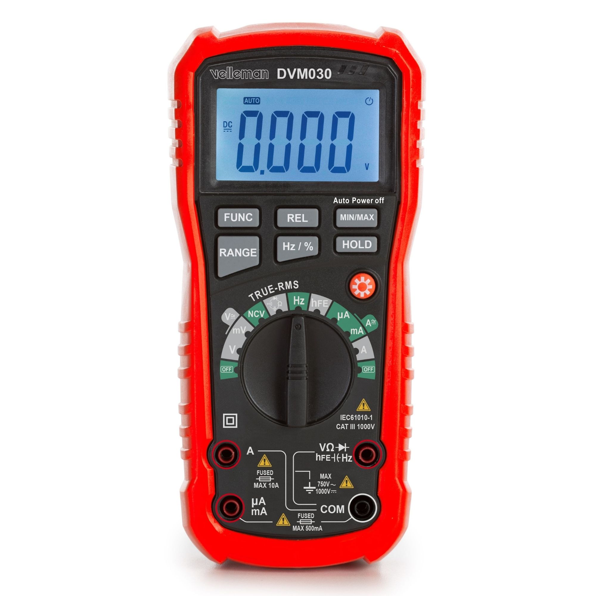 Auto-range robuuste true RMS digitale multimeter - CAT III - 1000 V - 8 functies afbeelding