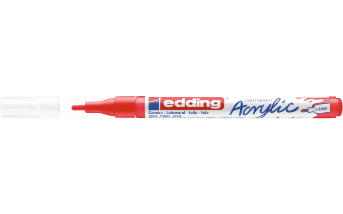 Acrylmarker edding e-5300 fijn verkeersrood afbeelding