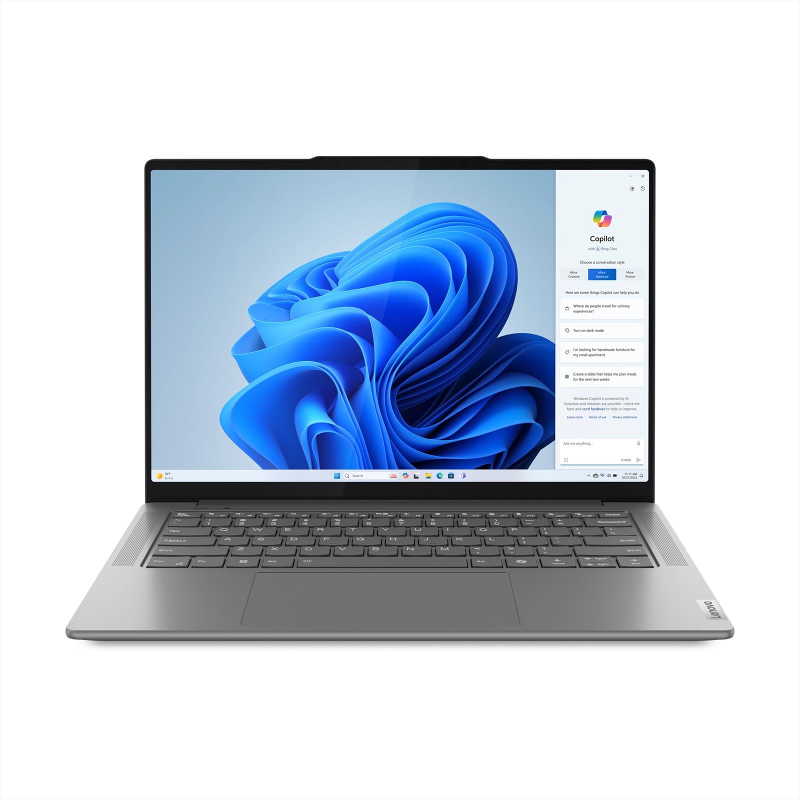Lenovo Yoga Pro 7 Intel Core Ultra 9 185H Laptop 36 8 cm (14.5") Touchscreen 3K 32 GB LPDDR5x-SDRAM 1 TB SSD NVIDIA GeForce RTX 4060 Wi-Fi 6E (802.11ax) Windows 11 Home Grijs