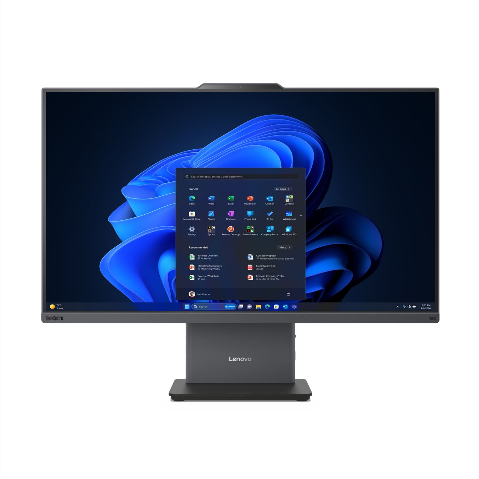 Lenovo ThinkCentre neo 50a Intel® Core™ i5 i5-13420H 68,6 cm (27") 1920 x 1080 Pixels Alles-in-één-pc 16 GB DDR5-SDRAM 512 GB SSD Windows 11 Pro Wi-Fi 6 (802.11ax) Grijs afbeelding