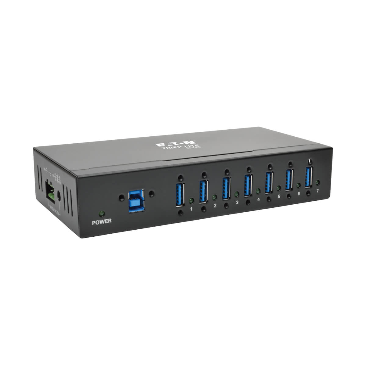 Tripp Lite U360-007-IND interface hub USB 3.2 Gen 1 (3.1 Gen 1) Type-B 5000 Mbit/s Zwart afbeelding