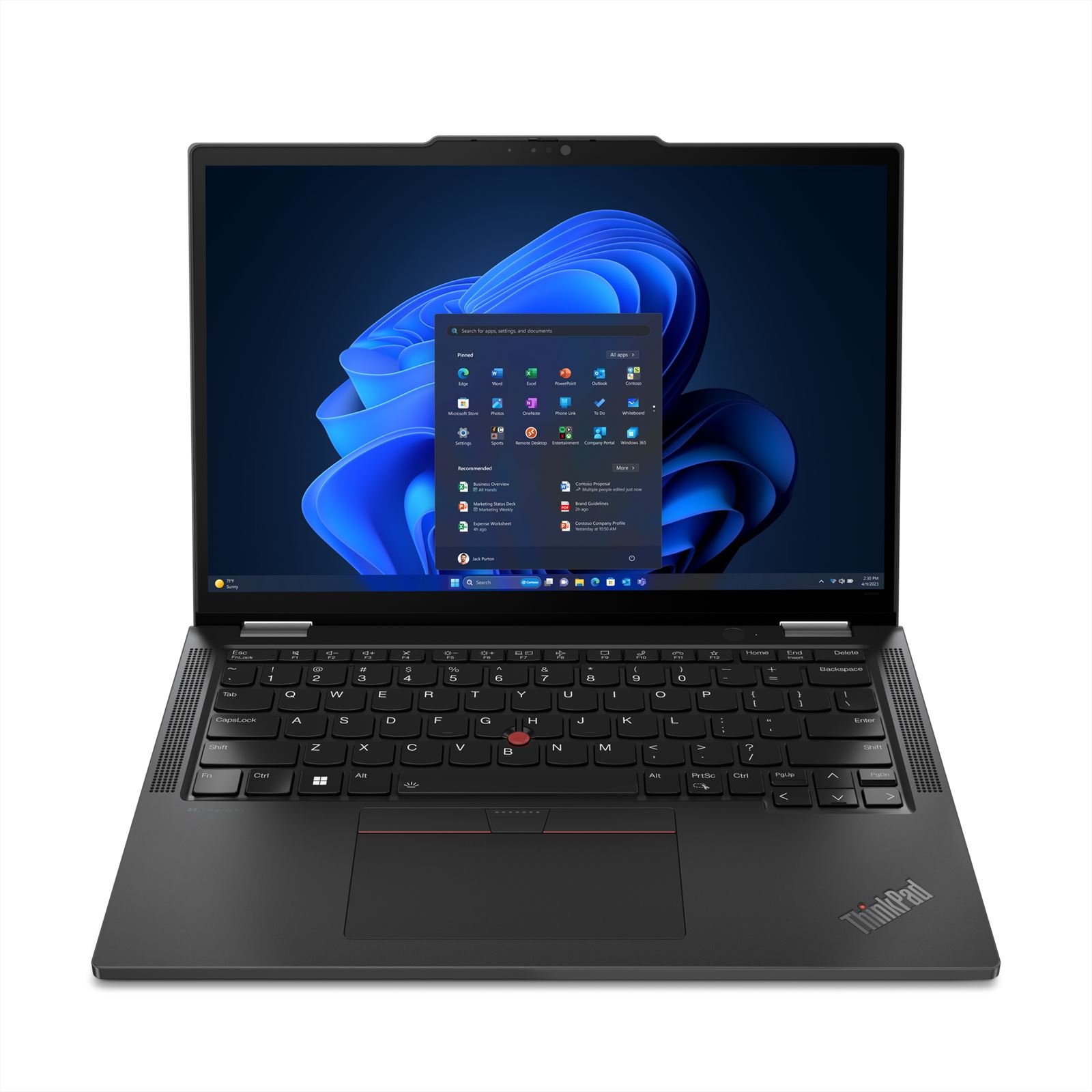 Lenovo ThinkPad X13 2-in-1 Intel Core Ultra 5 125U Hybride (2-in-1) 33,8 cm (13.3") Touchscreen WUXGA 16 GB LPDDR5x-SDRAM 512 GB SSD Wi-Fi 6E (802.11ax) Windows 11 Pro Zwart afbeelding