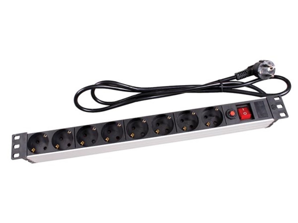 8-VOUDIGE STEKKERDOOS - RANDAARDE - VOOR 19" RACK afbeelding