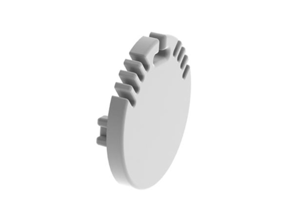 ALUMINIUM AFSLUITDOP VOOR ALUMINIUMPROFIEL VOOR LEDSTRIP ALU-ROUND - ZONDER KABELOPENING - ZILVER afbeelding