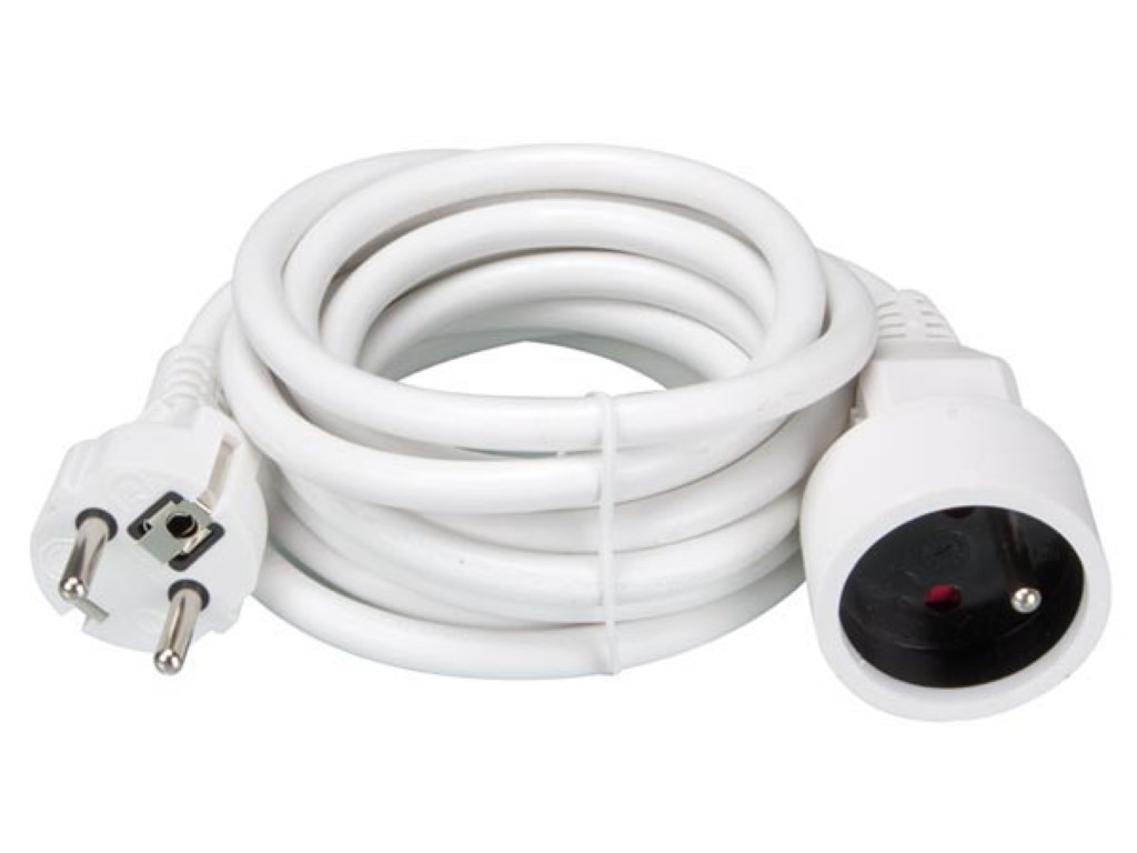 Velleman VERLENGKABEL 3 m WIT 3G1.5 PENAARDE