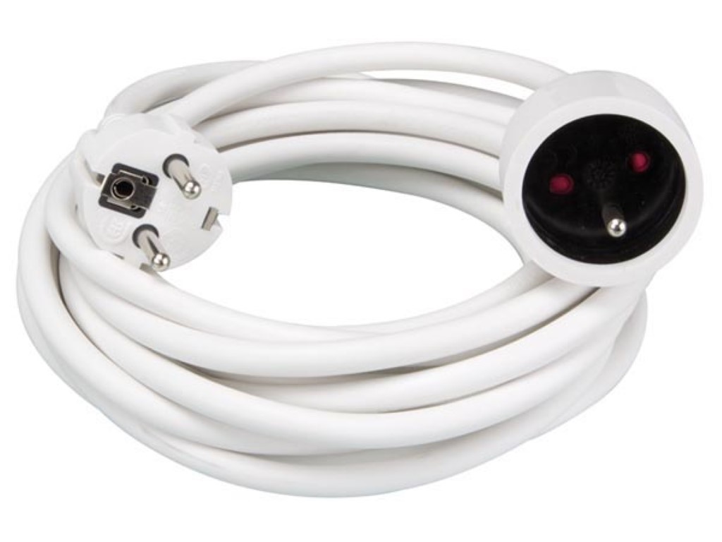 Velleman VERLENGKABEL 5 m WIT 3G1.5 PENAARDE
