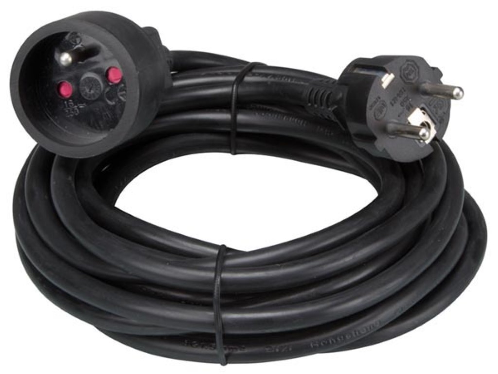 VERLENGKABEL - 5 m - ZWART - 3G1.5 - PENAARDE afbeelding
