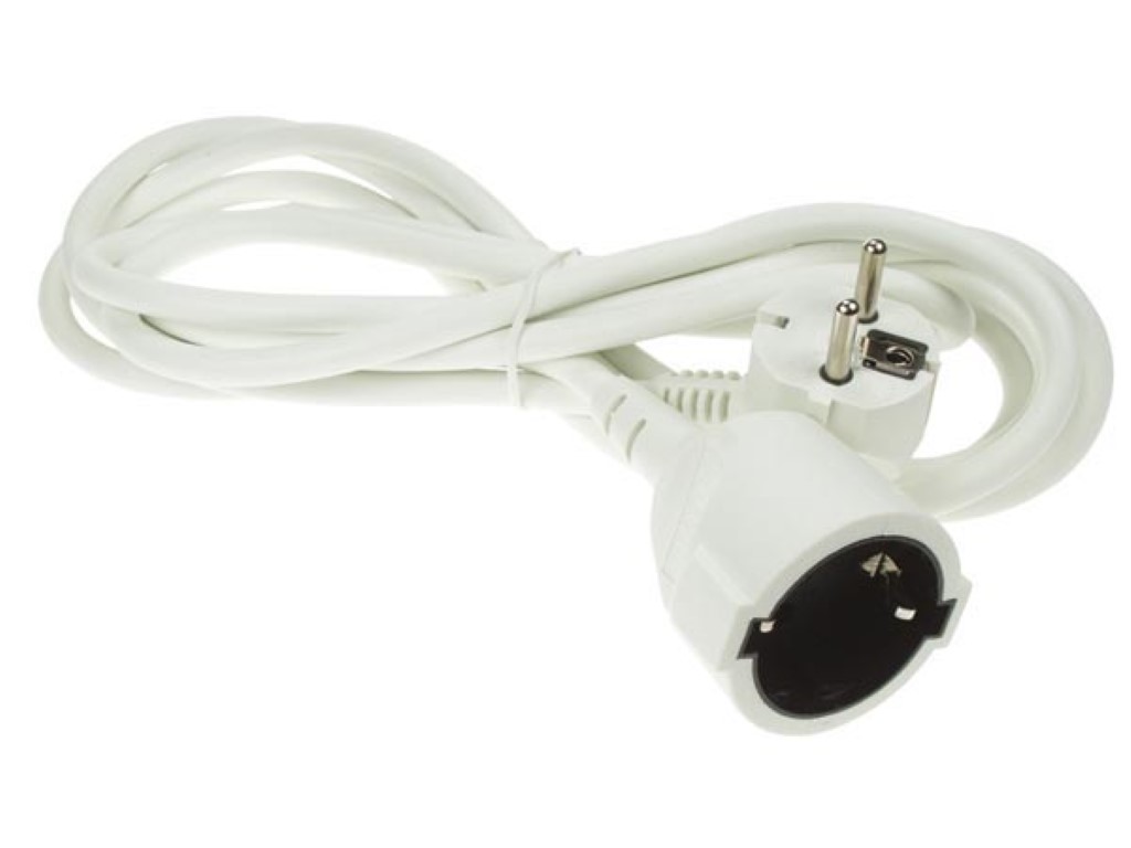 Velleman VERLENGKABEL 5 m WIT 3G1.5 RANDAARDE