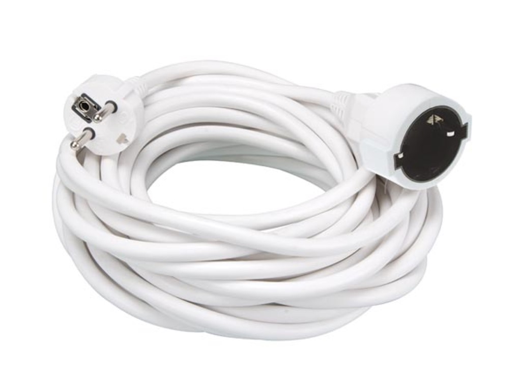 Velleman VERLENGKABEL 10 m WIT 3G1.5 RANDAARDE