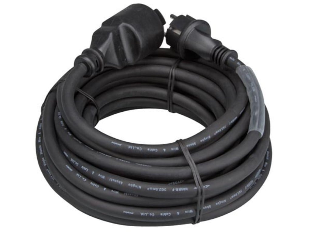 Velleman RUBBER VERLENGKABEL MET KRIMPKOUS 3G2.5 10 m PENAARDE