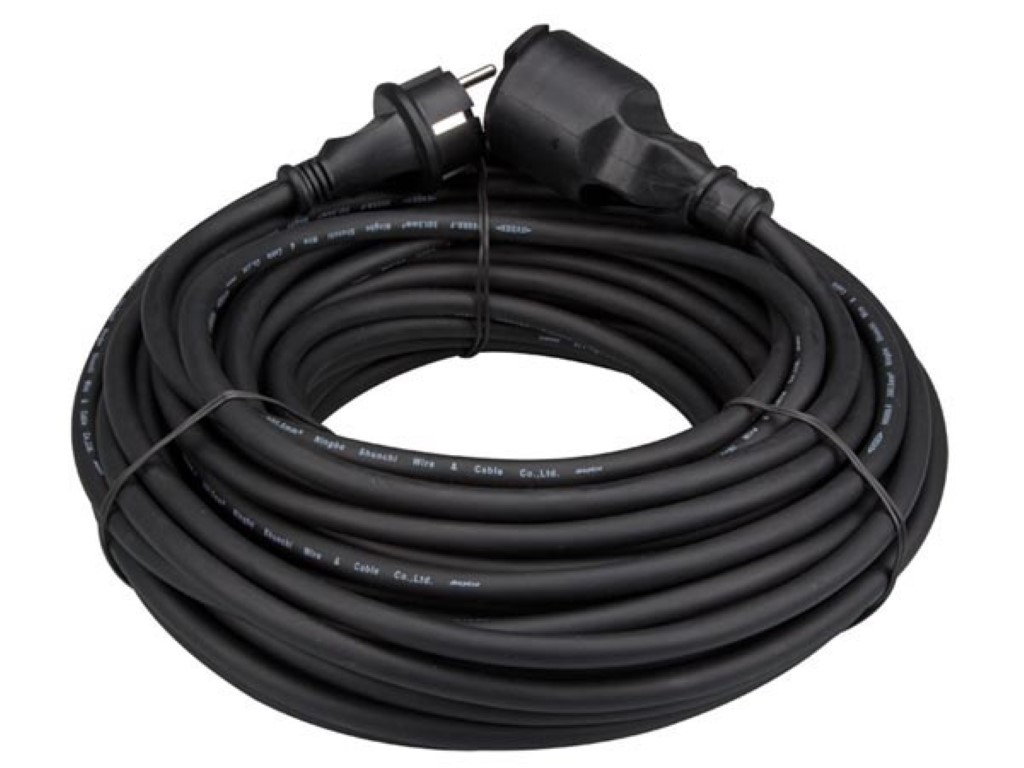 Velleman RUBBER VERLENGKABEL 25 m ZWART 3G1.5 PENAARDE