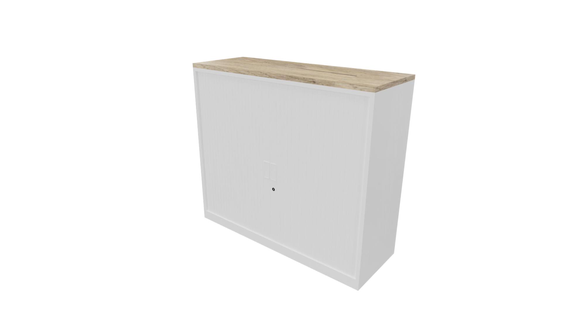 Roldeurkast 9011 - Wit - Eiken YT49a - 100 x 120 x 43 cm. afbeelding
