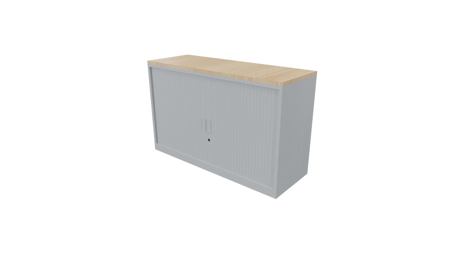 Roldeurkast 9011 - Alu - Eiken licht - 72 x 120 x 43 cm. afbeelding
