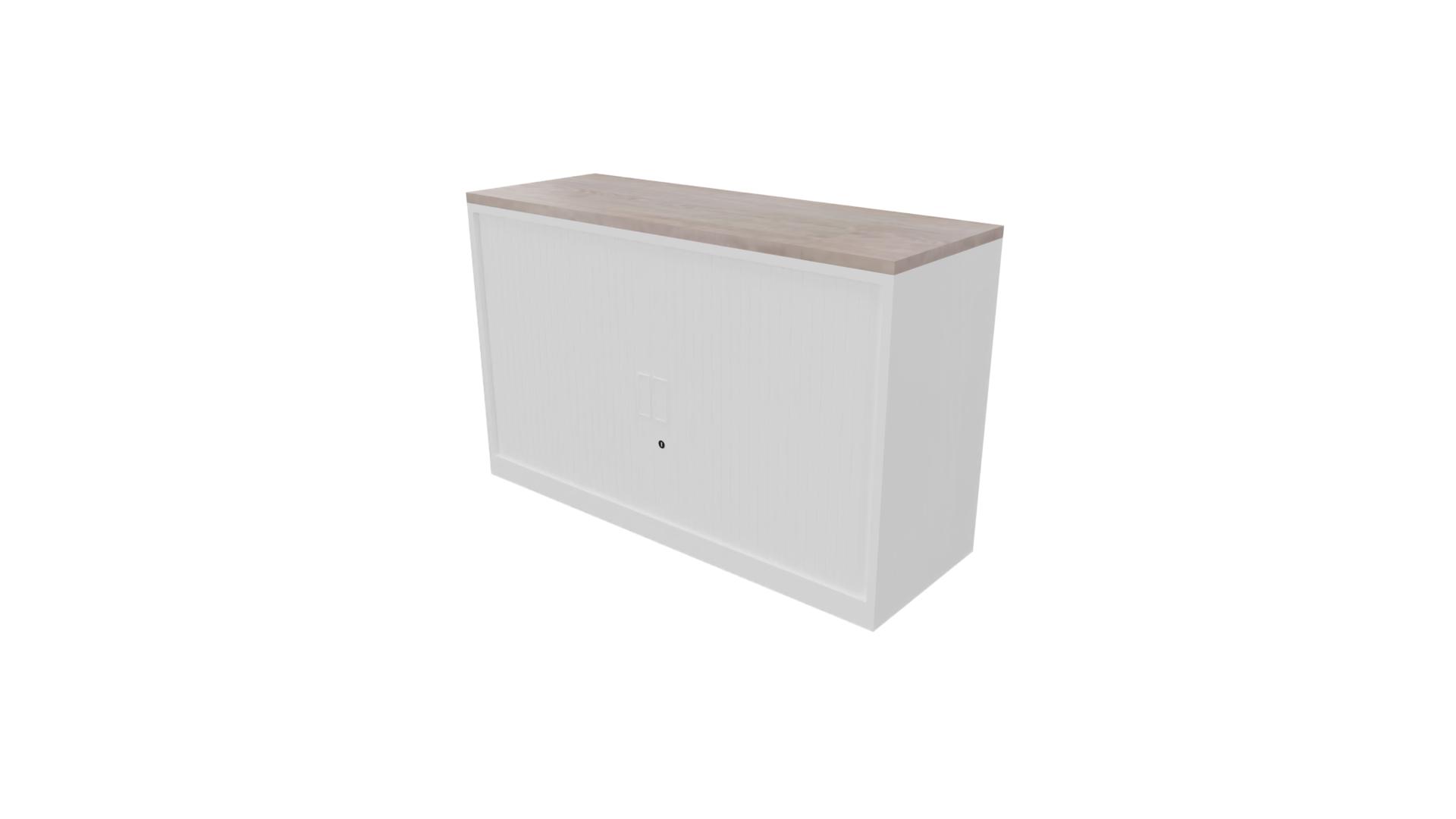 Roldeurkast 9011 - Wit - Eiken Robson - 72 x 120 x 43 cm. afbeelding