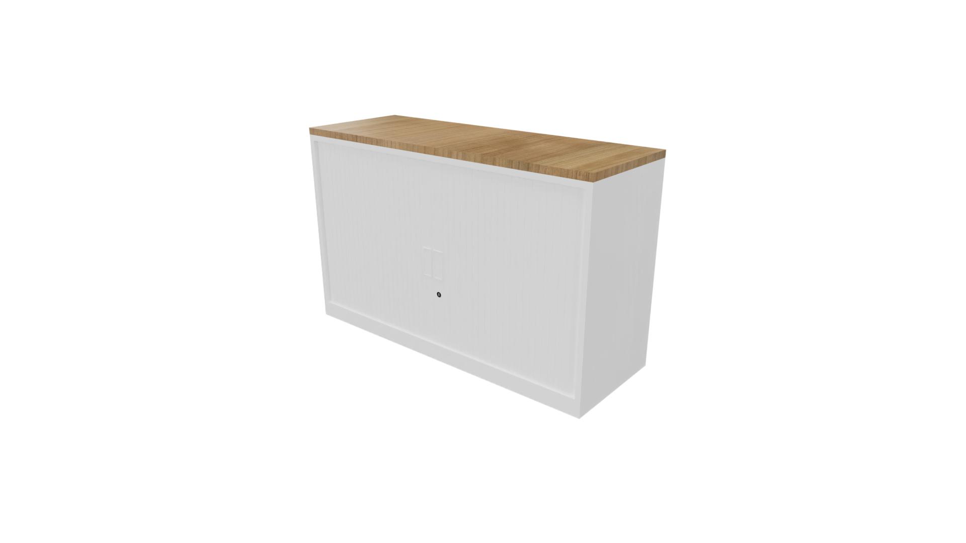Roldeurkast 9011 - Wit - Toscaans noten - 72 x 120 x 43 cm. afbeelding