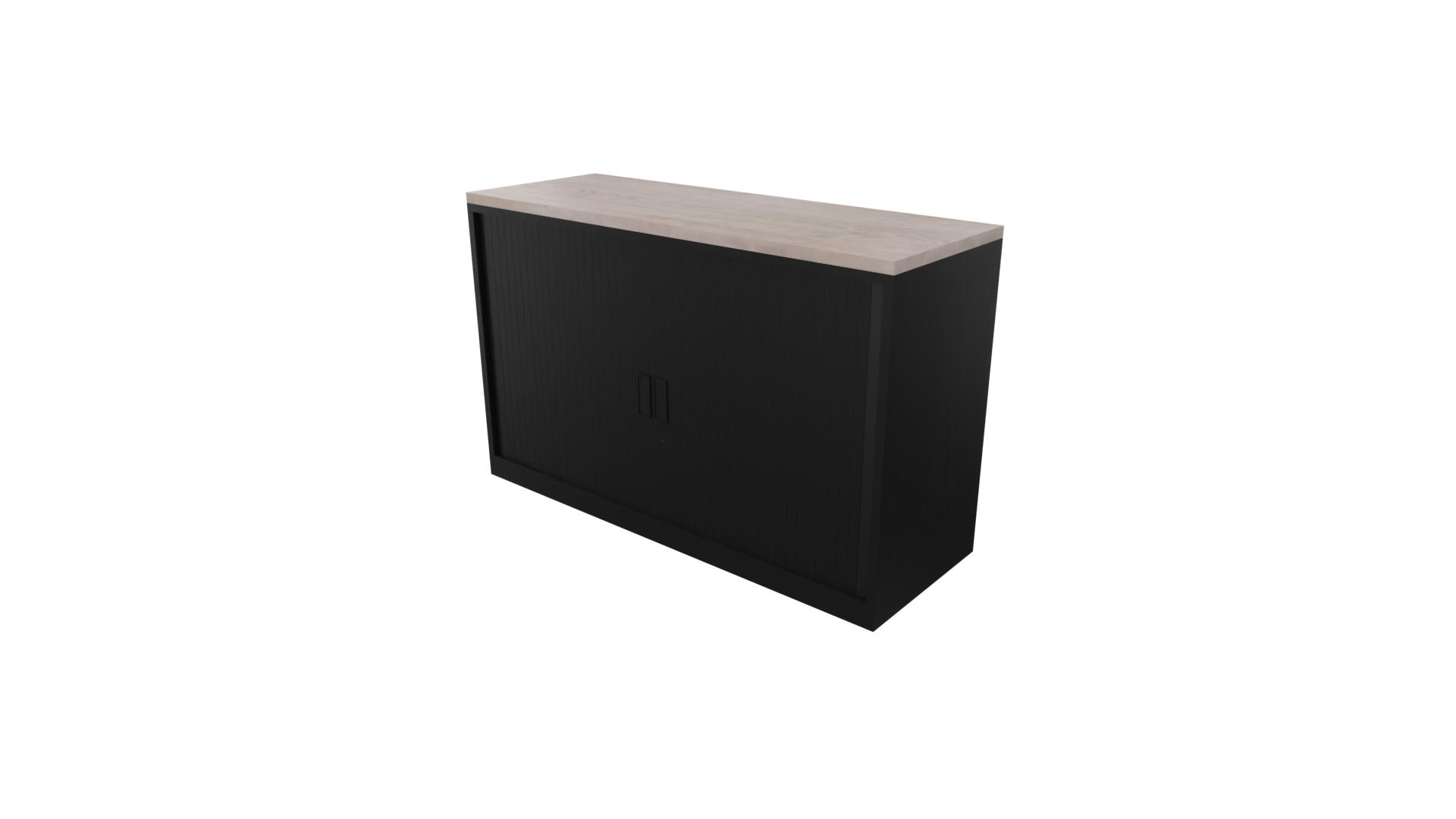 Roldeurkast 9011 - Zwart - Eiken Robson - 72 x 120 x 43 cm. afbeelding