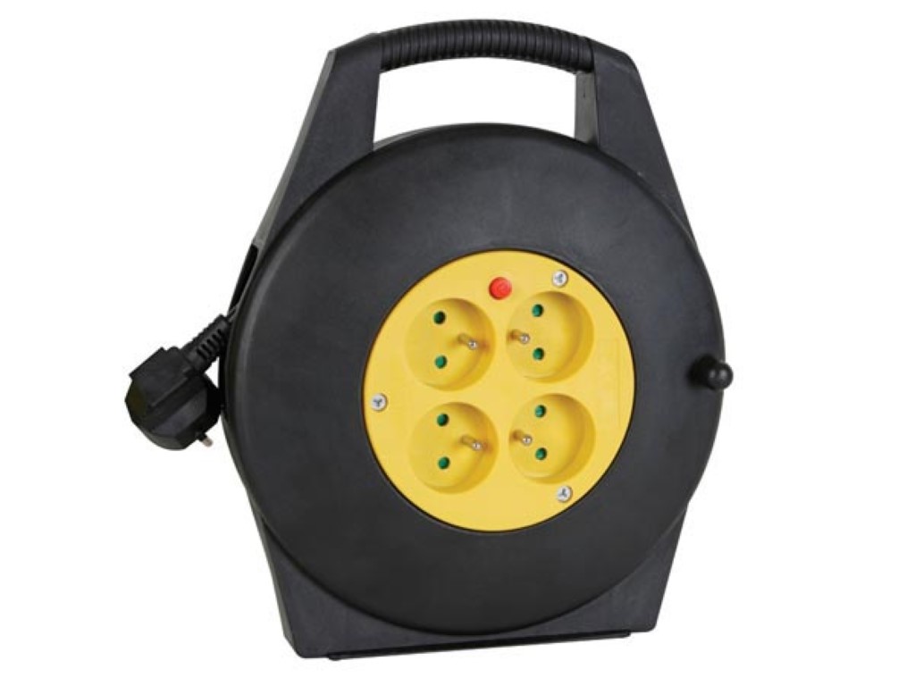 Velleman KABELHASPEL 10 m 3G1.5 4 STOPCONTACTEN PENAARDE