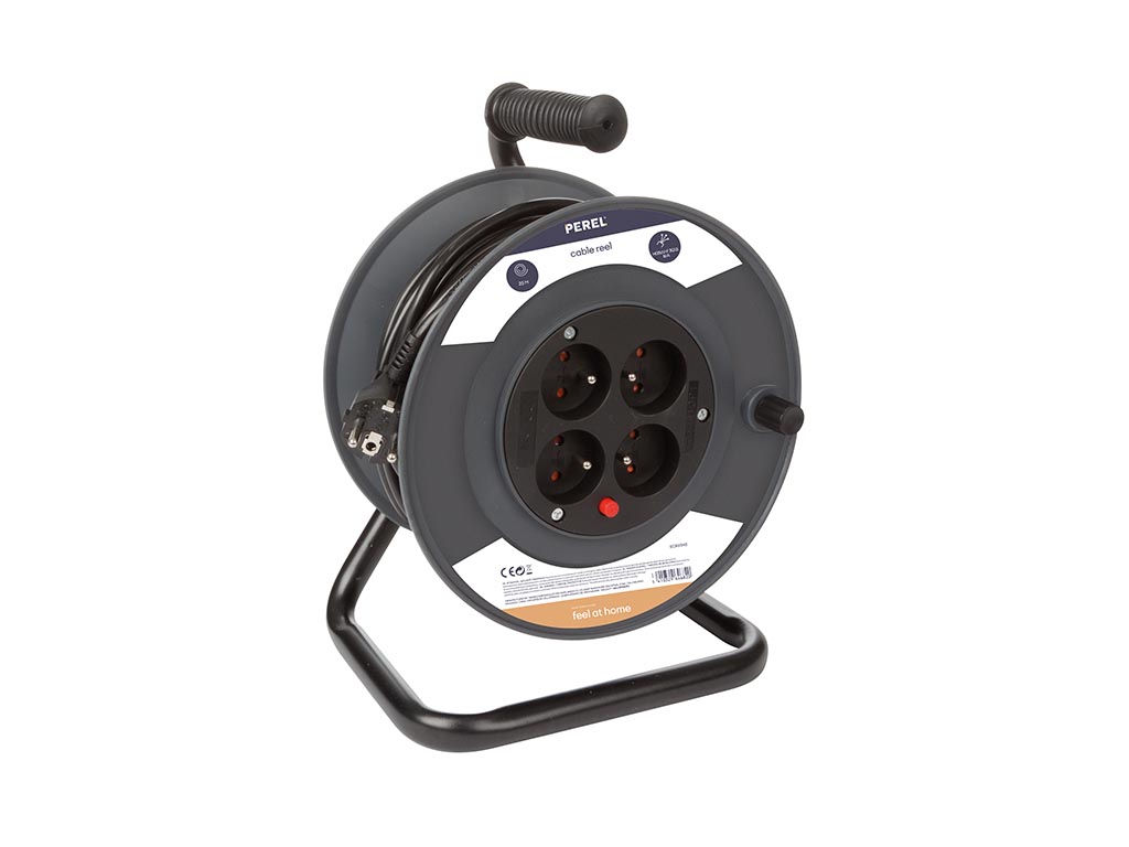 Velleman KABELHASPEL 25 m 3G1.5 PENAARDE 4 STOPCONTACTEN