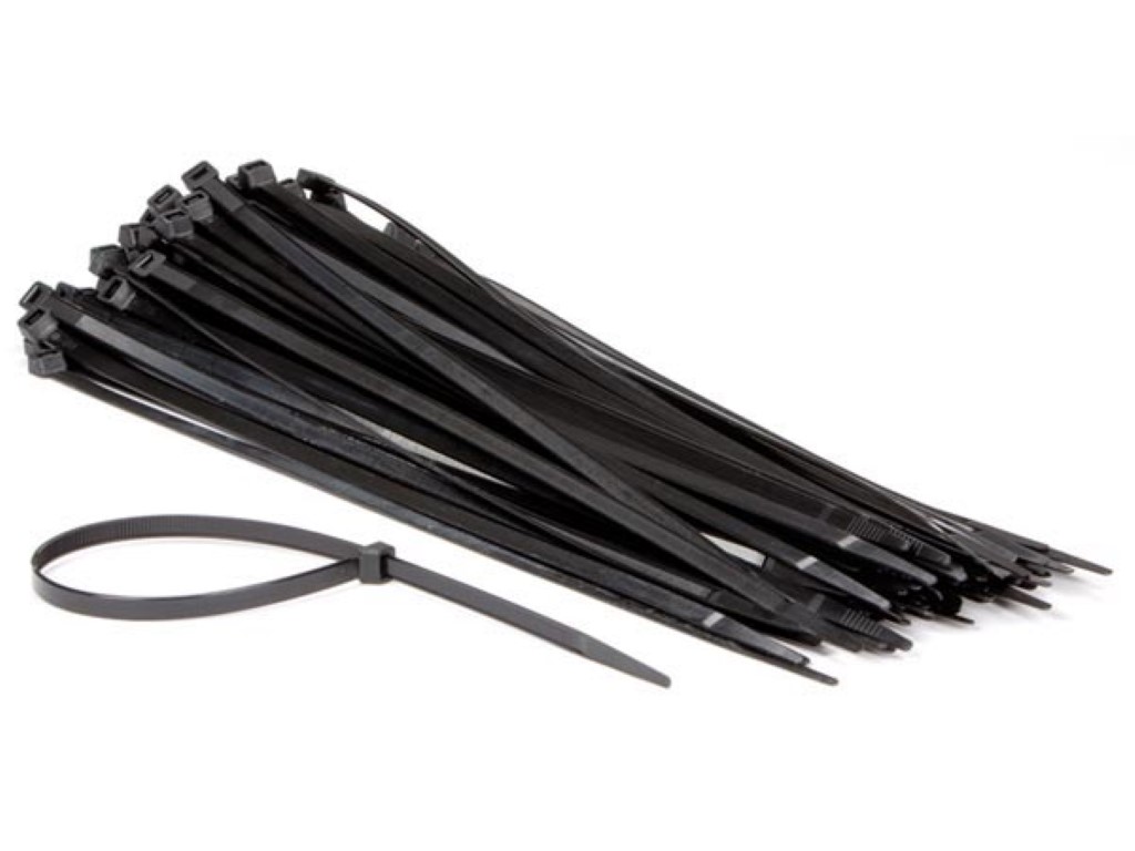 SET MET NYLON KABELBINDERS - 7.6 x 400 mm - ZWART (100 st.) afbeelding