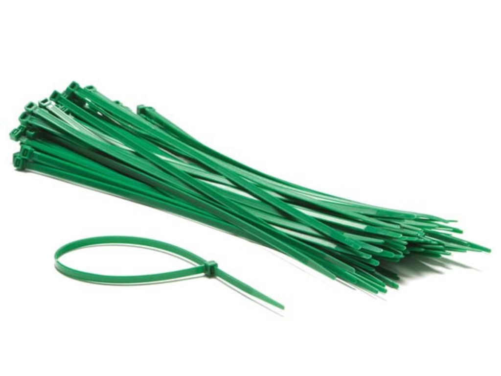 SET MET NYLON KABELBINDERS - 4.8 x 300 mm - GROEN (100 st.) afbeelding