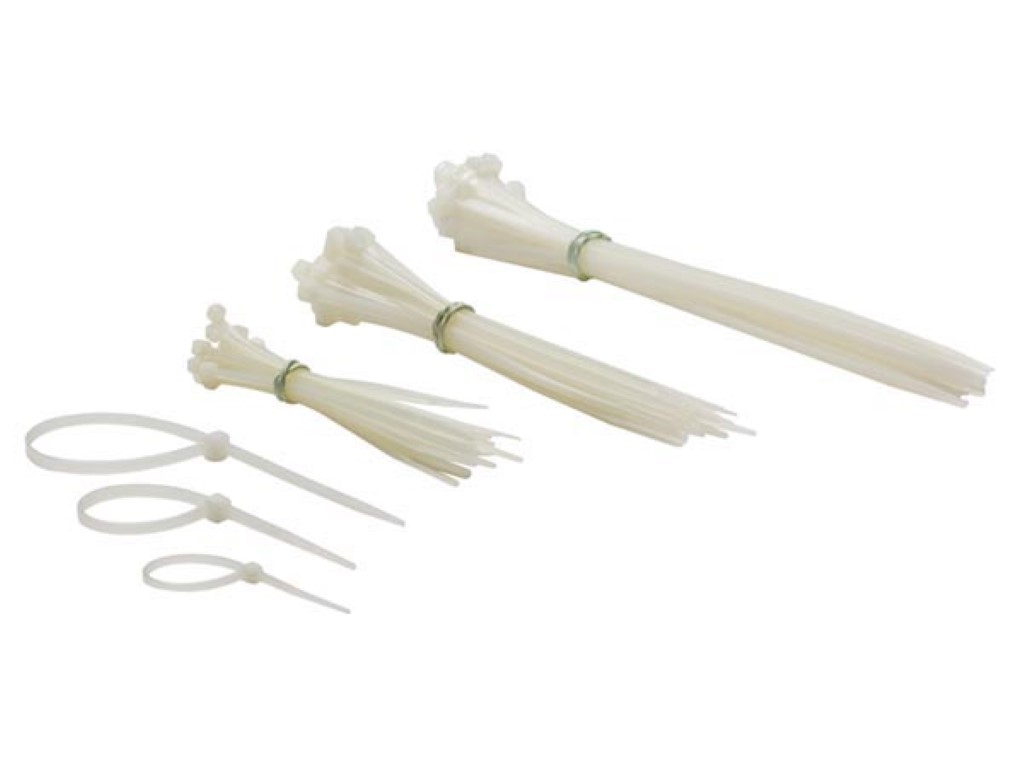 Velleman SET MET NYLON KABELBINDERS VERSCHILLENDE AFMETINGEN WIT (75 st.)