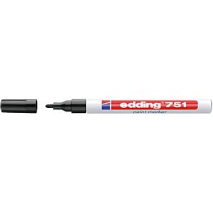 Viltstift edding 751 lakmarker rond 1-2mm zwart afbeelding