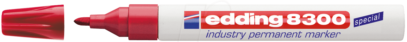Viltstift edding 8300 industrie rond 1.5-3mm rood afbeelding