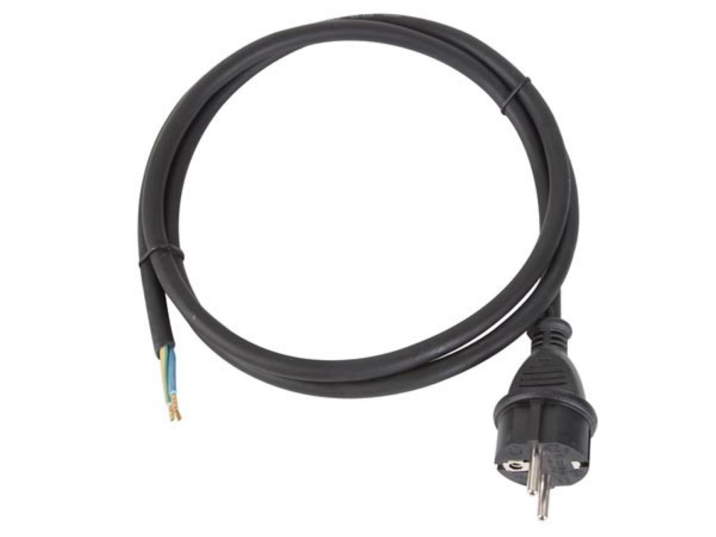 RUBBER NETSNOER 1.5 m - 3G2.5 - CEE 7/7 STEKKER NAAR STEKKERLOOS afbeelding