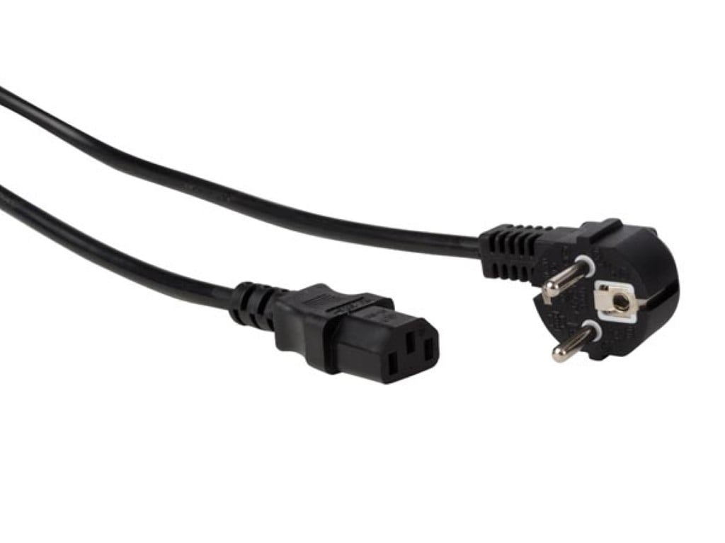 Velleman VOEDINGSKABEL ZWART CEE 7 7 90° + C13 1.5 m 3G1.0 mm²