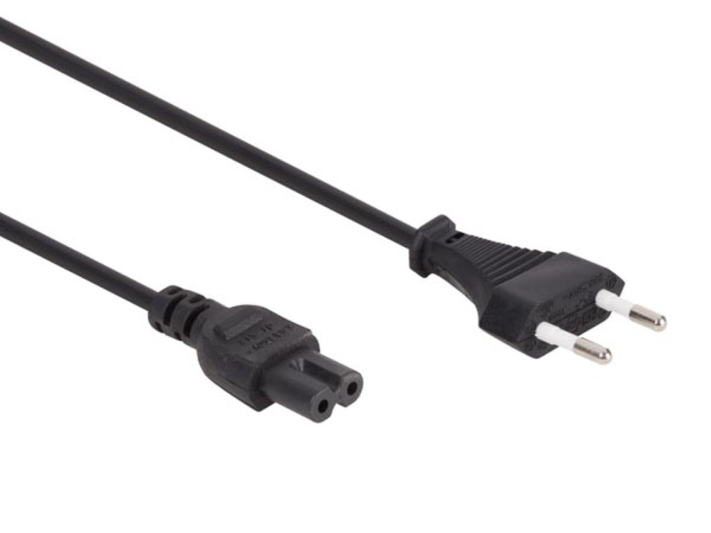 VOEDINGSKABEL ZWART CEE 7/16 "EUROSTEKKER"+ C7 L=2 m H03VVH2-F 2G0.75 mm² afbeelding