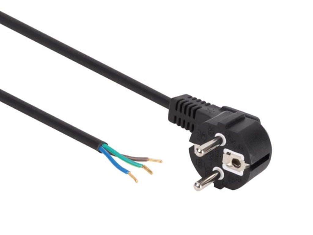 Velleman VOEDINGSKABEL ZWART CEE 7 7 90 + UITEINDEN L=1.5 m H05VV-F 3G0.75 mm²