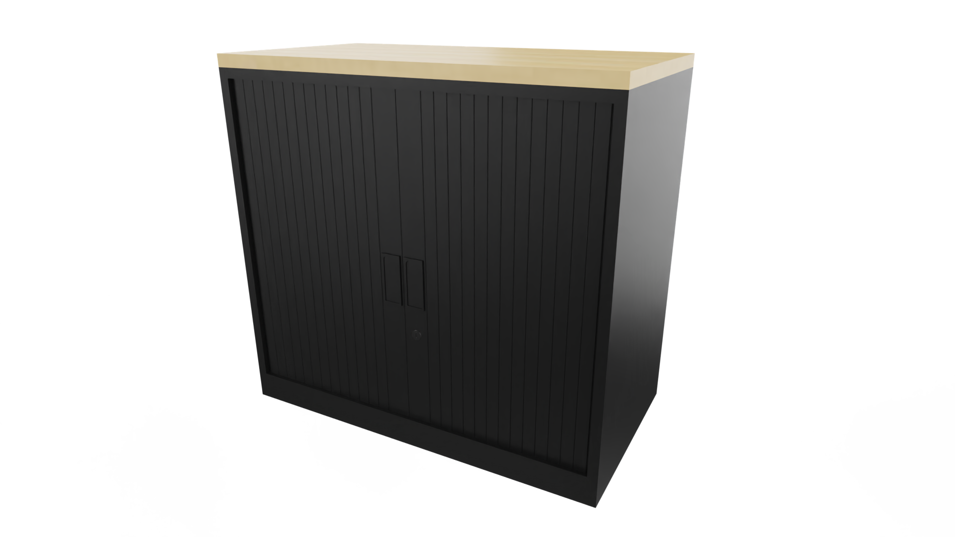 Roldeurkast 9011 - Zwart - Beuken - 72 x 80 x 43 cm. afbeelding