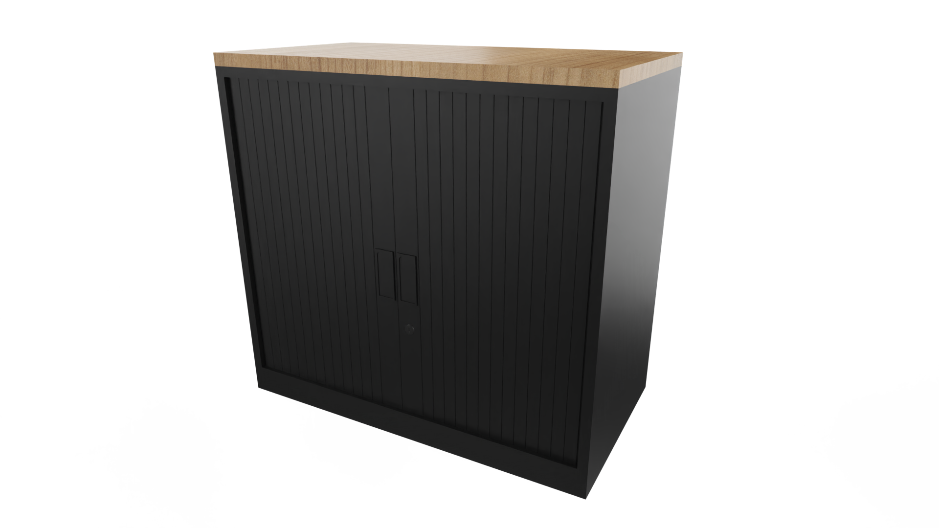 Roldeurkast 9011 - Zwart - Toscaans noten - 72 x 80 x 43 cm. afbeelding