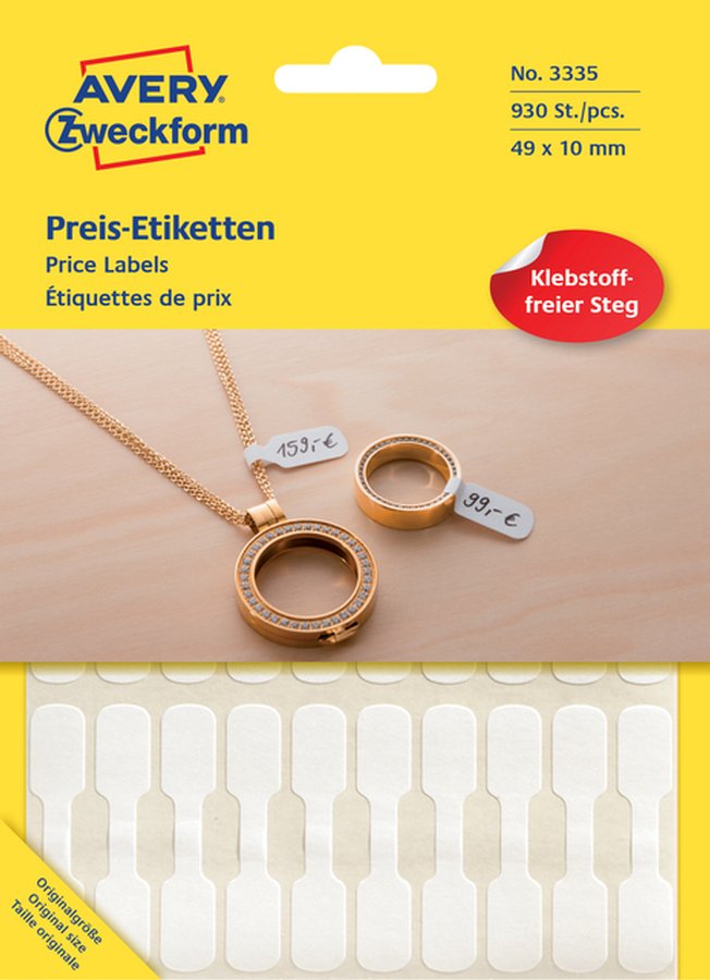 Etiket Avery Zweckform 3335 49x10mm wit 924stuks afbeelding