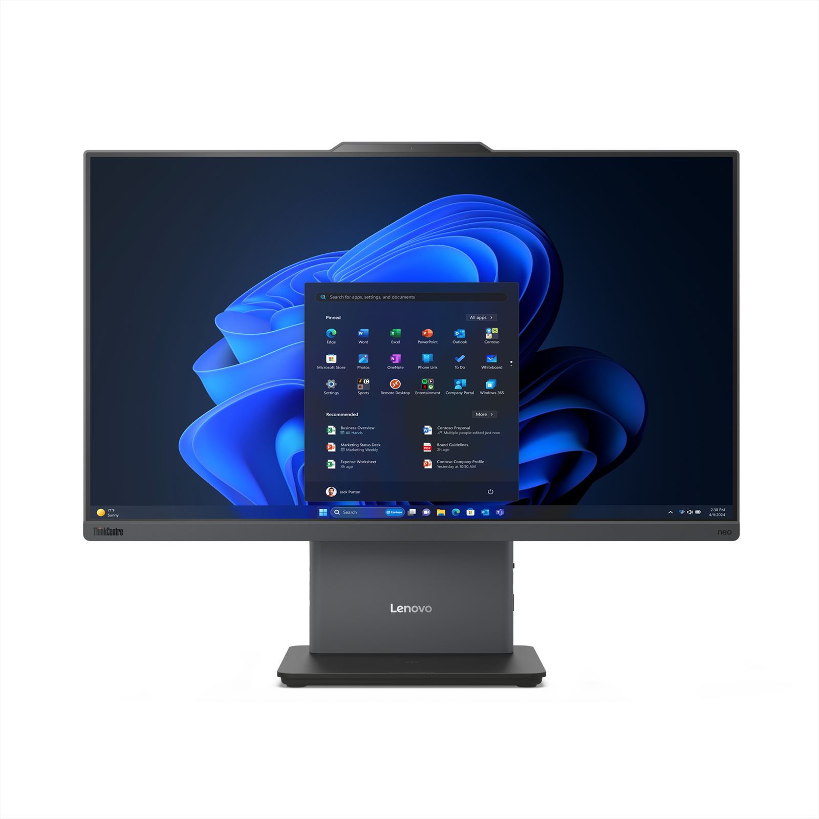 Lenovo ThinkCentre neo 50a Intel® Core™ i5 i5-13420H 60,5 cm (23.8") 1920 x 1080 Pixels Touchscreen Alles-in-één-pc 8 GB DDR5-SDRAM 256 GB SSD Windows 11 Pro Wi-Fi 6 (802.11ax) Grijs afbeelding