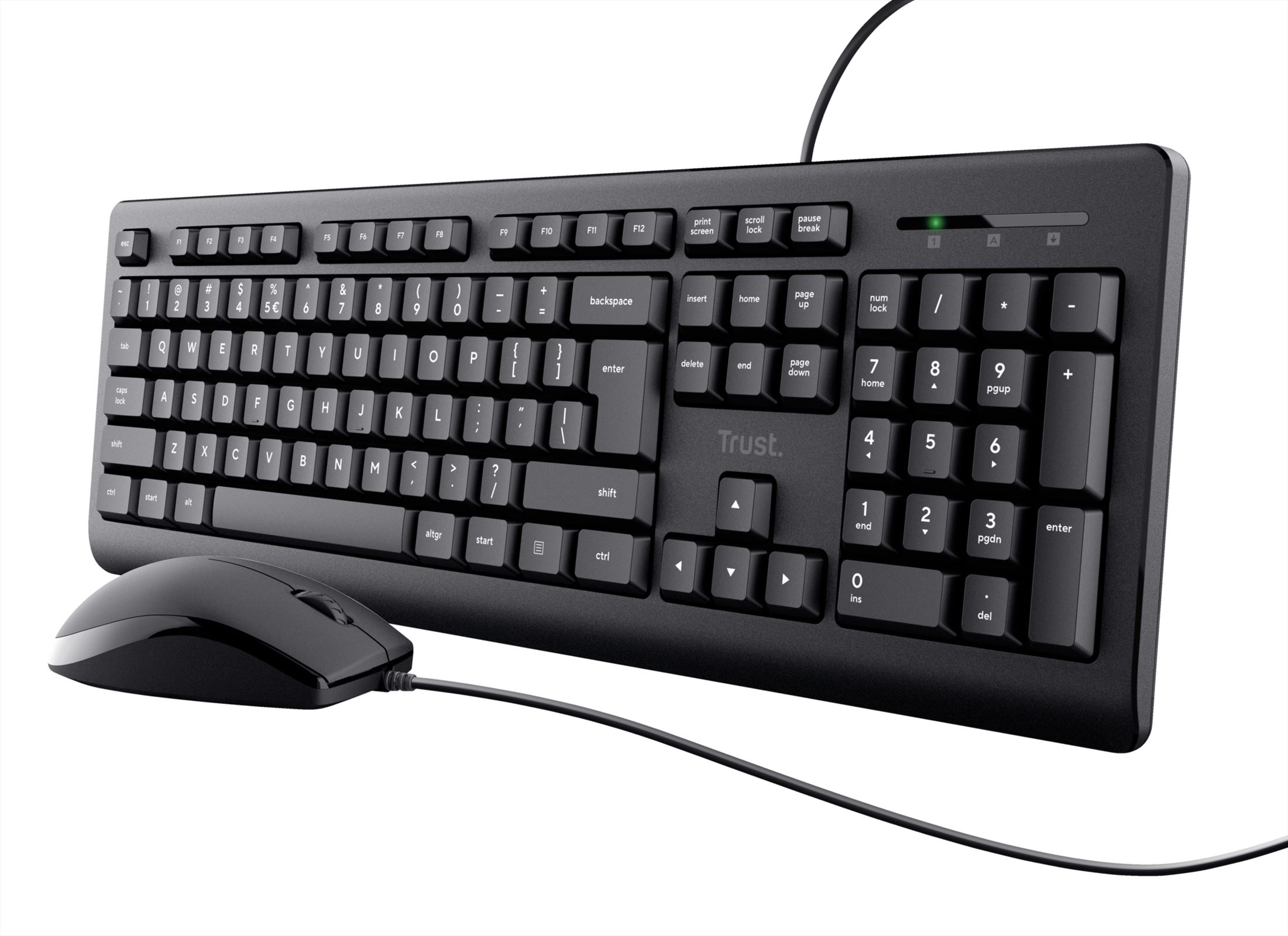 Trust Bedraad toetsenbord en muis set USB QWERTY zwart afbeelding