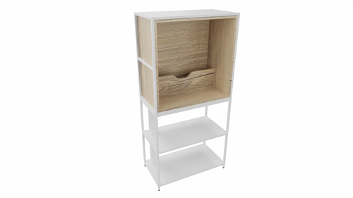 Kastelement 22601 - 165 x 80 x 43 cm. - Wit - Eiken YT49a
