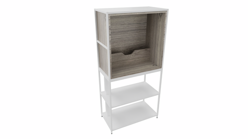 Kastelement 22601 - 165 x 80 x 43 cm. - Wit - Eiken YT63A