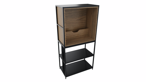 Kastelement 22601 - 165 x 80 x 43 cm. - Zwart - Eiken YT60A