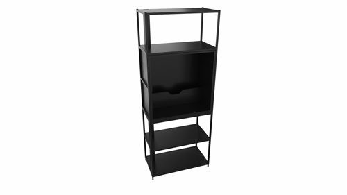 Kastelement 22701 - 204 x 80 x 43 cm. - Zwart - Zwart
