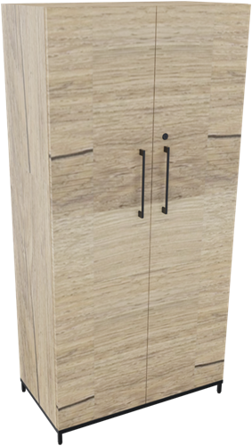 Kastelement 24001 - 80 x 165 x 43 cm. - Zwart - Eiken YT49a